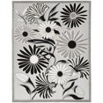 thumbnail image 1 of HomeRoots 505637 4 x 6 ft. Black White Floral Stain Resistant Non Skid Rectangle Area Rug, 1 of 5