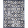thumbnail image 1 of HomeRoots 505656 7 x 10 ft. Blue Fleur De Lis Stain Resistant Non Skid Rectangle Area Rug, 1 of 5