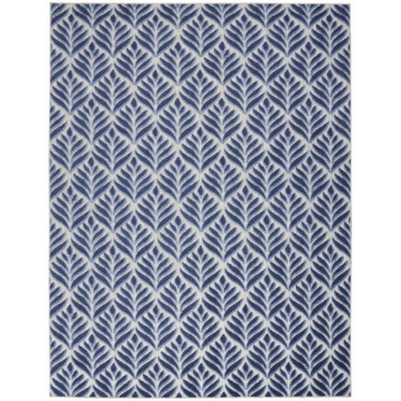 HomeRoots 505668 5 x 8 ft. Blue Floral Stain Resistant Non Skid Rectangle Area Rug