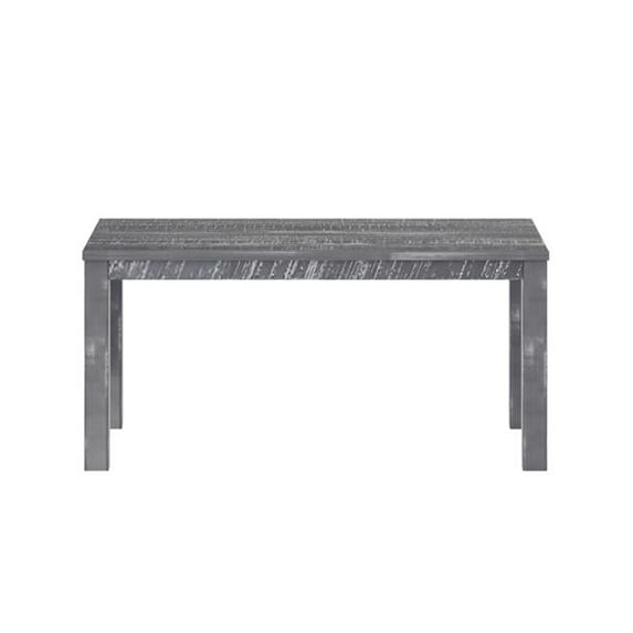 HomeRoots 506619 35 in. Gray Rustic & Distressed Rectangular Solid Wood Dining Table