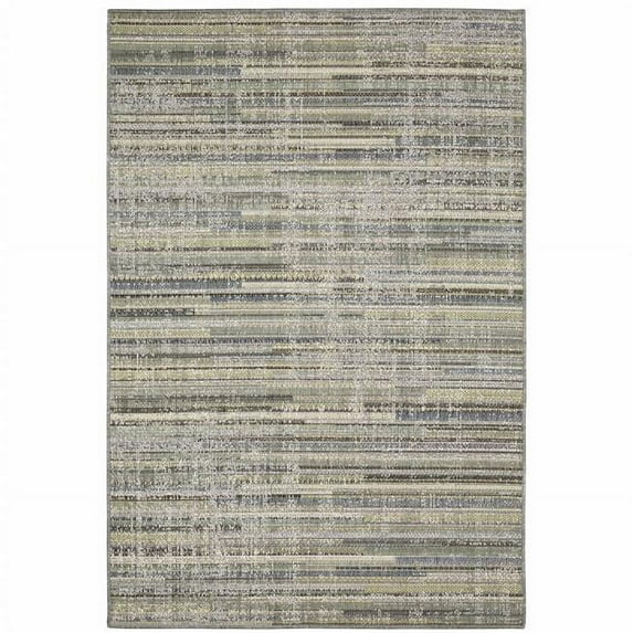 HomeRoots 506834 5 x 8 ft. Blue Abstract Stain Resistant Indoor & Outdoor Rectangle Area Rug