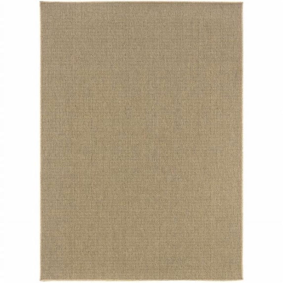 HomeRoots 506890 9 x 13 ft. Sand Stain Resistant Indoor & Outdoor Rectangle Area Rug