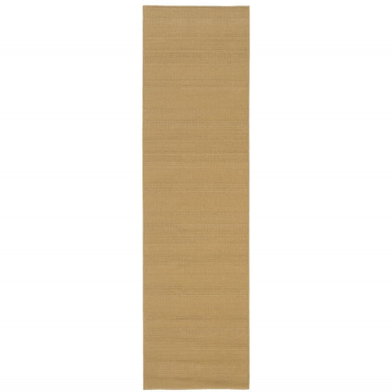 HomeRoots 506945 2 x 8 ft. Stain Resistant Indoor & Outdoor Area Rug Beige