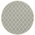 thumbnail image 1 of HomeRoots 507409 8 ft. Gray Geometric Stain Resistant Indoor & Outdoor Round Area Rug, 1 of 5