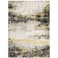 thumbnail image 1 of HomeRoots 508579 10 x 13 ft. Gray Gold Beige Black & Brown Abstract Power Loom Stain Resistant Rectangle Area Rug, 1 of 5