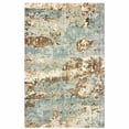 thumbnail image 1 of HomeRoots 508869 8 x 10 ft. Blue & Brown Abstract Hand Loomed Stain Resistant Rectangle Area Rug, 1 of 5