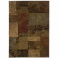 thumbnail image 1 of HomeRoots 509020 6 x 9 ft. Green & Red Geometric Power Loom Stain Resistant Rectangle Area Rug, 1 of 5