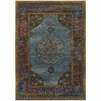 HomeRoots 510135 3 x 5 ft. Oriental Power Loom Stain Resistant Area Rug, Multi Color
