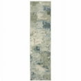 thumbnail image 1 of 2' X 8' Blue Green Grey And Ivory Abstract Power Loom Stain Resistant Runner Rug, 1 of 5