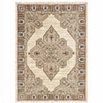 thumbnail image 1 of HomeRoots 510781 2 x 3 ft. Ivory Gold Gray & Blue Oriental Power Loom Stain Resistant Rectangle Area Rug, 1 of 5