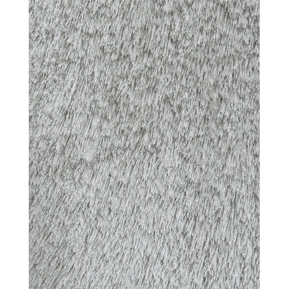 HomeRoots 510994 8 ft. Gray & Silver Shag Hand Tufted Handmade Round Area Rug