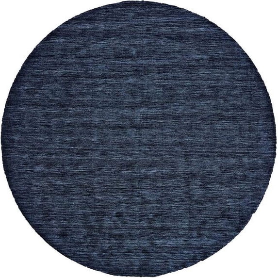 HomeRoots 511056 10 ft. Blue Wool Hand Woven Stain Resistant Round Area Rug