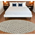 thumbnail image 1 of HomeRoots 511108 10 ft. Ivory & Tan Round Trellis Hand Tufted Area Rug, 1 of 1