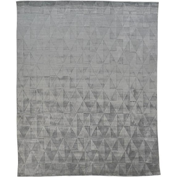 HomeRoots 511194 4 x 6 ft. Gray Ivory & Silver Geometric Hand Woven Rectangle Area Rug
