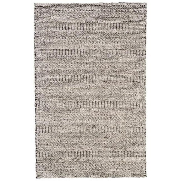 HomeRoots 511393 8 x 11 ft. Ivory Gray & Tan Wool Hand Woven Stain Resistant Rectangle Area Rug