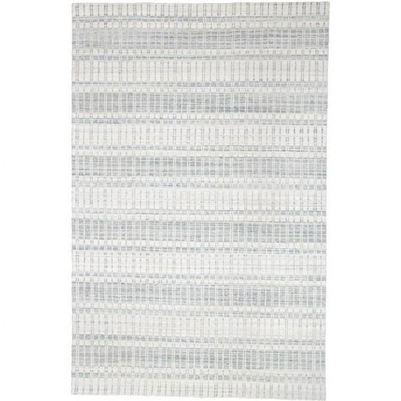 HomeRoots 511453 9 x 13 ft. Ivory & Blue Striped Hand Woven Rectangle Area Rug