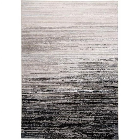 HomeRoots 511546 9 x 12 ft. Black & Dark Gray Abstract Rectangle Area Rug