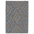 thumbnail image 1 of HomeRoots 511567 5 x 8 ft. Blue Brown & Orange Wool Geometric Hand Tufted Handmade Stain Resistant Rectangle Area Rug, 1 of 5