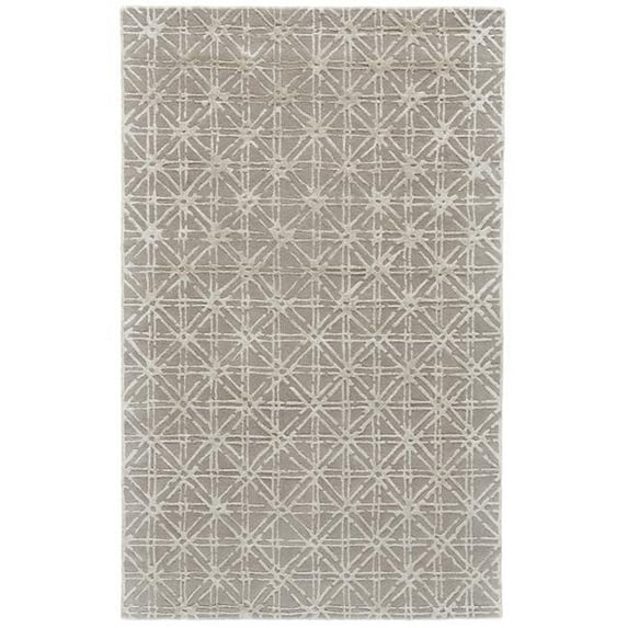 HomeRoots 511591 10 x 13 ft. Taupe Ivory & Tan Wool Abstract Hand Tufted Handmade Rectangle Area Rug