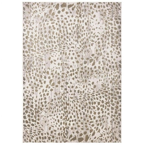 HomeRoots 511769 12 x 15 ft. Brown & Ivory Abstract Stain Resistant Rectangle Area Rug