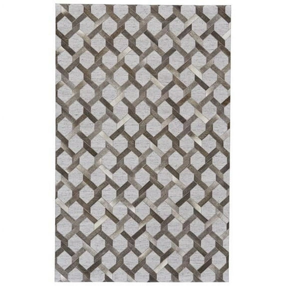 HomeRoots 511793 8 x 11 ft. Gray Taupe & Silver Geometric Hand Woven Rectangle Area Rug