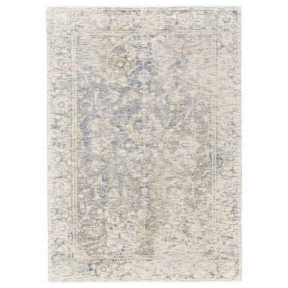 HomeRoots 511819 10 x 13 ft. Ivory Blue & Tan Abstract Hand Woven Rectangle Area Rug