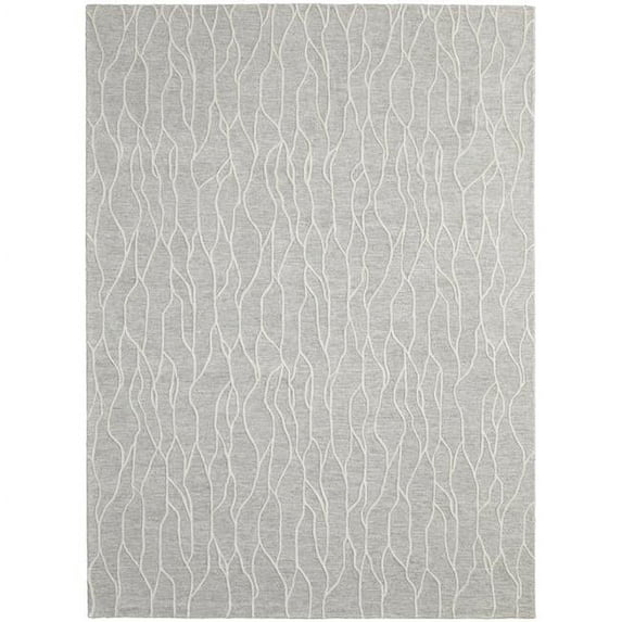 HomeRoots 511853 10 x 13 ft. Taupe & Ivory Wool Abstract Hand Tufted Handmade Stain Resistant Rectangle Area Rug