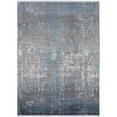 thumbnail image 1 of HomeRoots 512130 10 x 13 ft. Blue Gray & Silver Abstract Power Loom Distressed Rectangle Area Rug with Fringe, 1 of 4