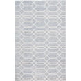 thumbnail image 1 of HomeRoots 512202 9 x 12 ft. Blue & Ivory Wool Geometric Hand Tufted Handmade Stain Resistant Rectangle Area Rug, 1 of 5