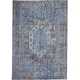 thumbnail image 1 of HomeRoots 512337 5 x 8 ft. Blue Gray & Gold Floral Stain Resistant Rectangle Area Rug, 1 of 1