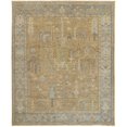 thumbnail image 1 of HomeRoots 512605 5 x 8 ft. Wool Floral Hand Knotted Stain Resistant Area Rug with Fringe - Gold, Blue & Gray, 1 of 5