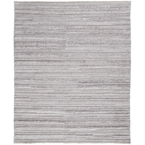 HomeRoots 512699 2 x 3 ft. Ivory & Taupe Striped Hand Woven Stain Resistant Rectangle Area Rug