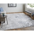 thumbnail image 1 of HomeRoots 512872 8 x 10 ft. Gray Silver & Ivory Abstract Power Loom Rectangle Area Rug, 1 of 4