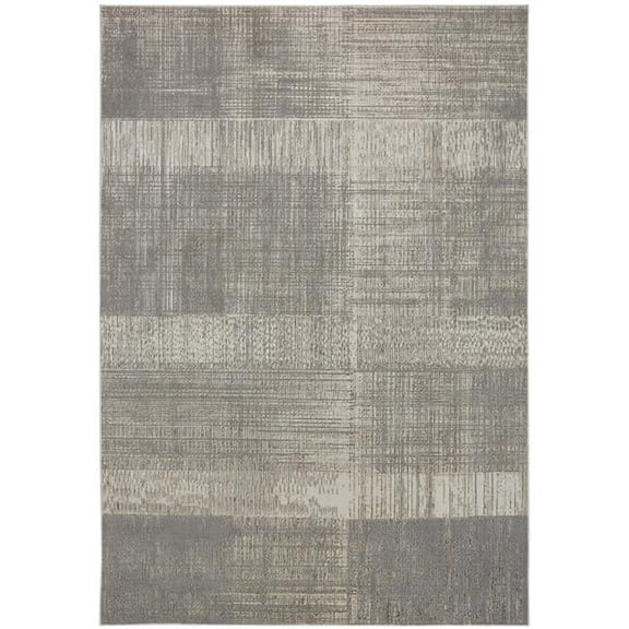 HomeRoots 512966 0.39 x 156 x 240 in. Gray & Ivory Abstract Rectangle Area Rug