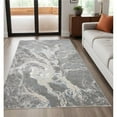 thumbnail image 1 of HomeRoots 513076 5 x 8 ft. Gray & Ivory Abstract Power Loomed Rectangle Area Rug, 1 of 1