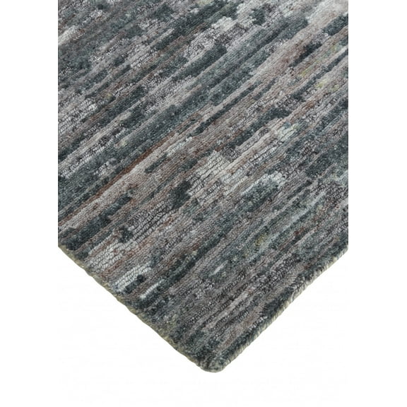 HomeRoots 513356 2 x 3 ft. Blue & Gray Wool Abstract Hand Knotted Rectangle Area Rug