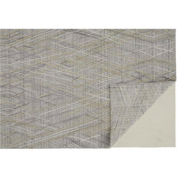 HomeRoots 513538 9 x 12 ft. Gray & Ivory Abstract Hand Woven Rectangle Area Rug