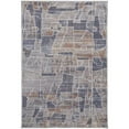 thumbnail image 1 of HomeRoots 513693 10 x 13 ft. Blue Gray & Orange Geometric Power Loom Stain Resistant Rectangle Area Rug, 1 of 5