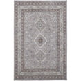 thumbnail image 1 of HomeRoots 513738 10 x 13 ft. Gray Orange & Ivory Floral Power Loom Stain Resistant Rectangle Area Rug, 1 of 5