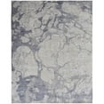 thumbnail image 1 of HomeRoots 514174 12 x 15 ft. Ivory & Blue Abstract Power Loom Distressed Rectangle Area Rug, 1 of 8