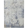 thumbnail image 1 of HomeRoots 514203 4 x 6 ft. Ivory Gray & Blue Abstract Power Loom Distressed Rectangle Area Rug, 1 of 5
