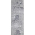 thumbnail image 1 of HomeRoots 514238 8 ft. Taupe Tan & Blue Abstract Power Loom Distressed Stain Resistant Runner Area Rug, 1 of 8