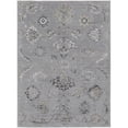 thumbnail image 1 of HomeRoots 514288 12 x 15 ft. Silver & Black Floral Power Loom Distressed Rectangle Area Rug, 1 of 8