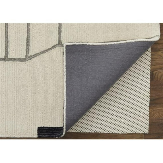 HomeRoots 514398 12 x 15 ft. Ivory, Gray & Taupe Wool Abstract Tufted Handmade Area Rug