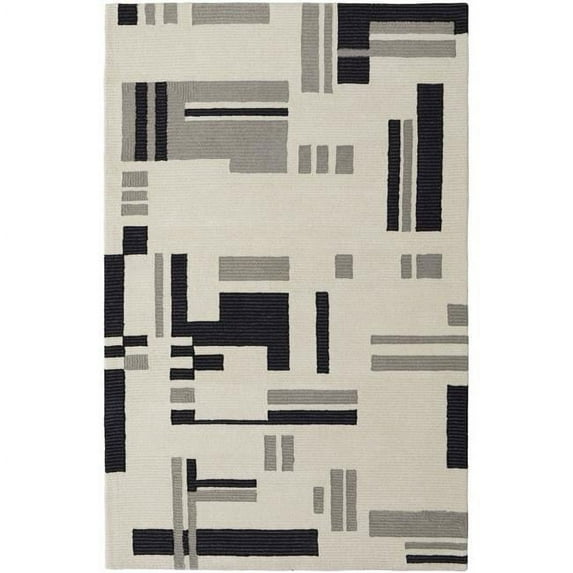 HomeRoots 514404 10 x 14 ft. Ivory & Taupe Wool Abstract Hand Tufted Handmade Rectangle Area Rug
