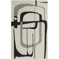 thumbnail image 1 of HomeRoots 514418 10 x 14 ft. Ivory Gray & Black Wool Abstract Hand Tufted Handmade Rectangle Area Rug, 1 of 5