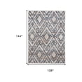 thumbnail image 1 of HomeRoots 514494 9 x 12 ft. Ivory Gray & Taupe Geometric Power Loom Stain Resistant Rectangle Area Rug, 1 of 5