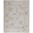 thumbnail image 1 of HomeRoots 515008 9 x 12 ft. Tan Ivory & Orange Floral Hand Knotted Stain Resistant Rectangle Area Rug, 1 of 8