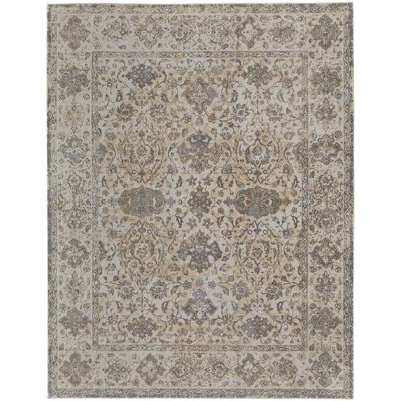 HomeRoots 515042 10 x 14 ft. Ivory Tan & Gray Power Loom Rectangle Area Rug