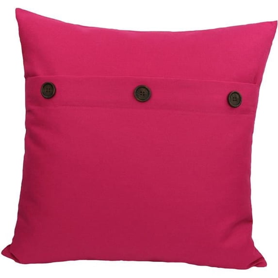 HomeRoots 515381 20 x 20 in. Linen Blend Zippered Pillow with Buttons, Fuchsia